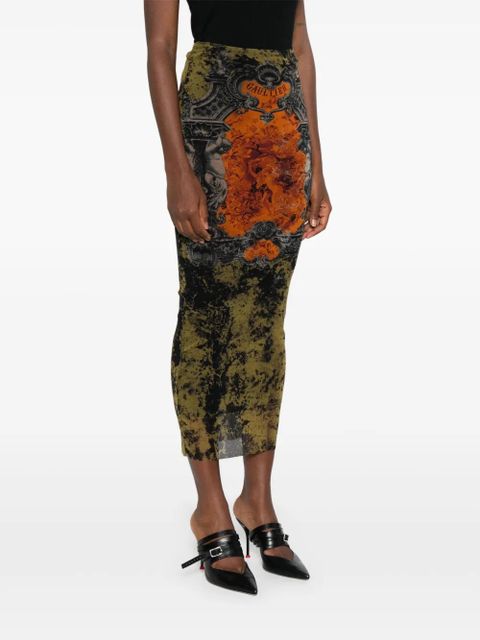 Jean Paul Gaultier baroque-print skirt - Orange - zdjęcie produktu nr 2