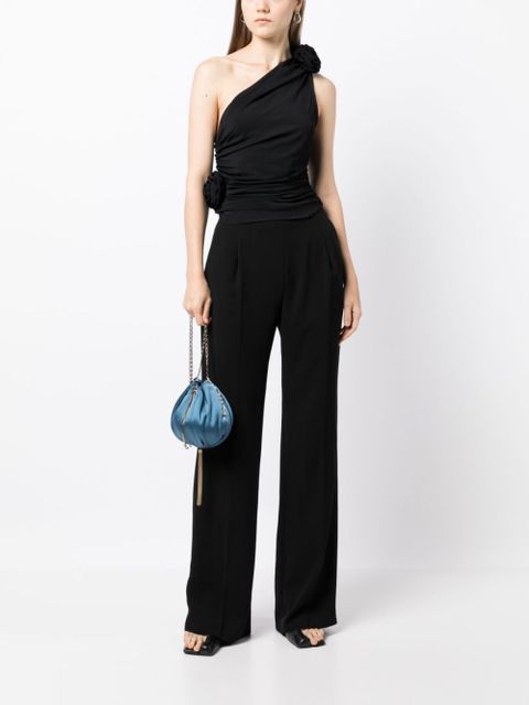 Magda Butrym flower embellished one-shoulder top - Black - zdjęcie produktu nr 2