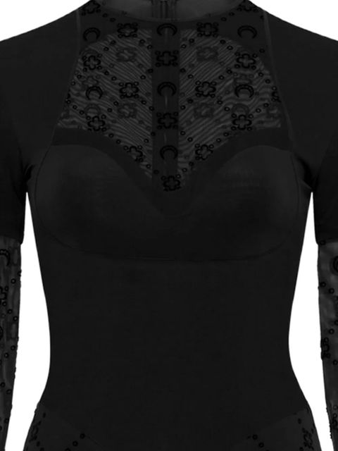 Marine Serre layered mesh flock dress - Black - zdjęcie produktu nr 2