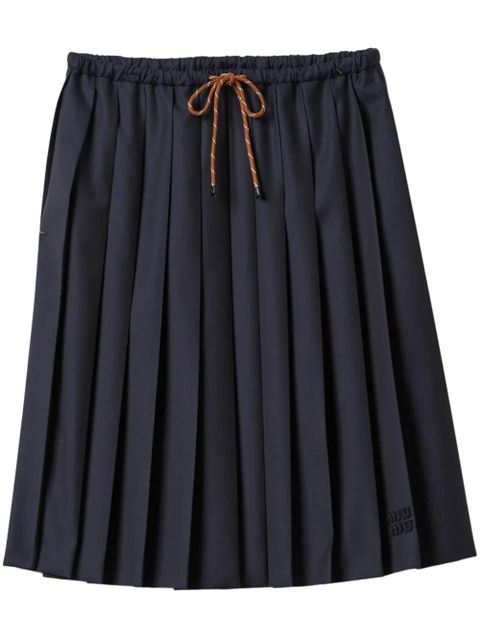 Miu Miu pleated midi skirt - Blue - zdjęcie produktu nr 1