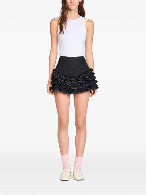 SANDRO ruffled-detail shorts - Black - zdjęcie produktu nr 2