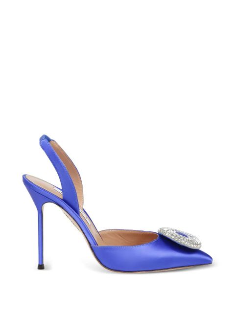 Aquazzura crystal-embellished slingback sandals - Blue - zdjęcie produktu nr 1