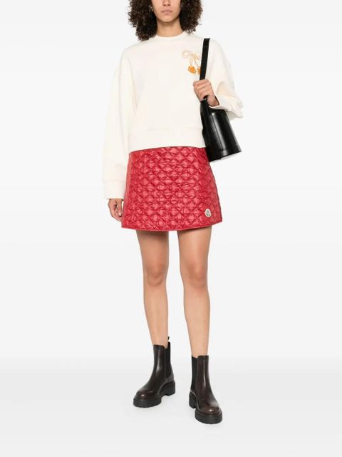 Moncler diamond-quilted mini A-line skirt - Red - zdjęcie produktu nr 2