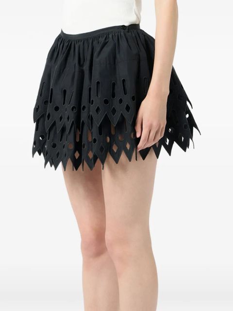 Blumarine laser-cut mini skirt - Black