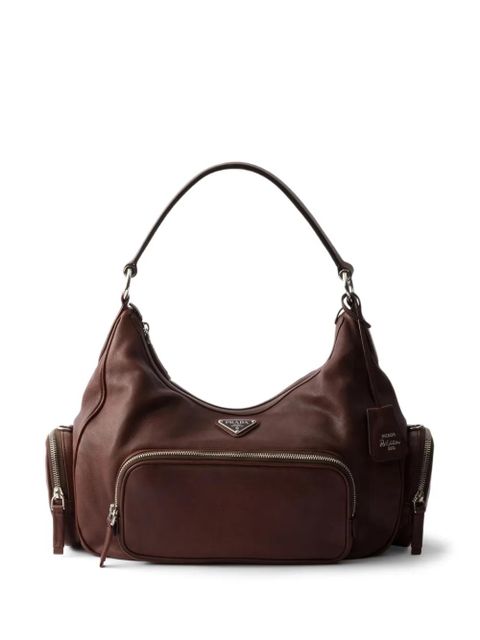 Prada medium washed leather bag - Brown - zdjęcie produktu nr 1