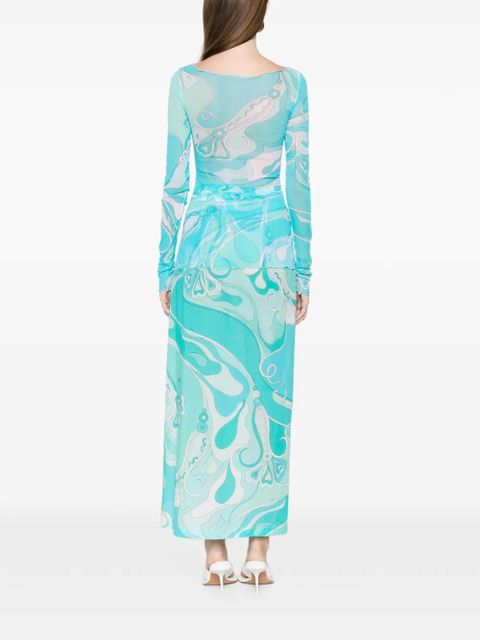 PUCCI Orchidee-print maxi dress - Blue