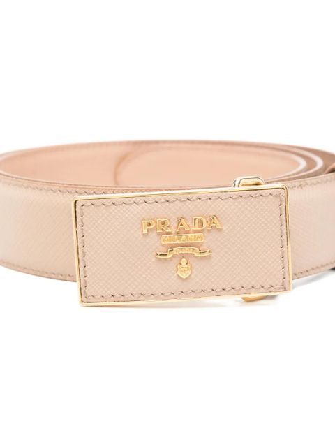 Prada logo-buckle belt - Neutrals