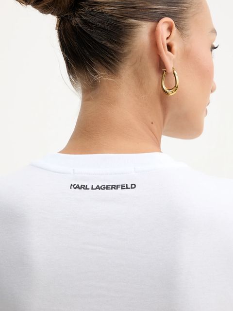 Karl Lagerfeld t-shirt bawełniany damski kolor biały B1W17019
