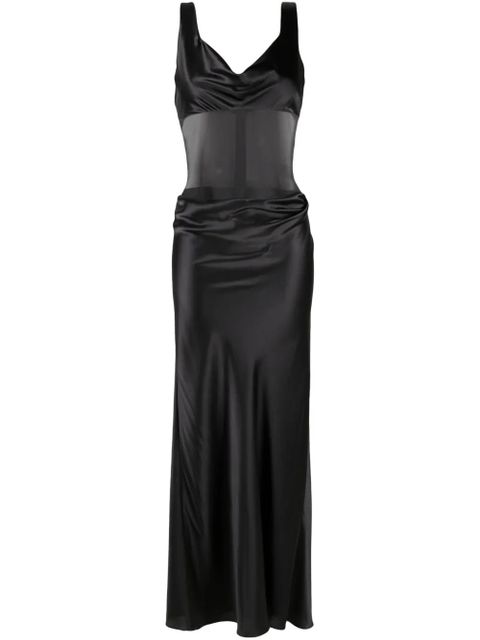 Christopher Esber sheer-panel cowl-neck gown - Grey - zdjęcie produktu nr 1