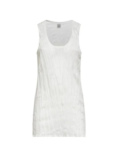 TOTEME crinkled-effect scoop-neck top - White - zdjęcie produktu nr 1