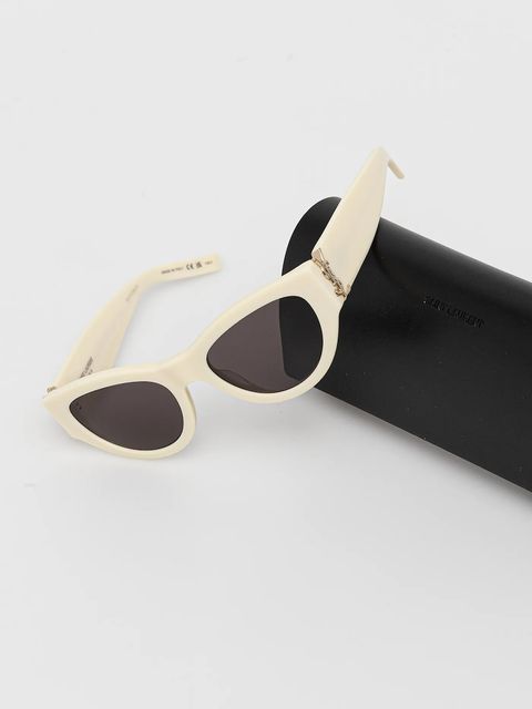 Saint Laurent okulary przeciwsłoneczne damskie kolor beżowy SL M94
