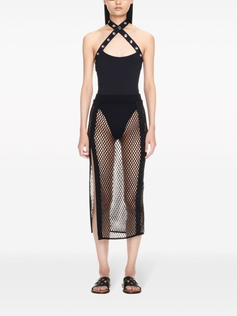 Off-White logo-tape mesh skirt - Black - zdjęcie produktu nr 2