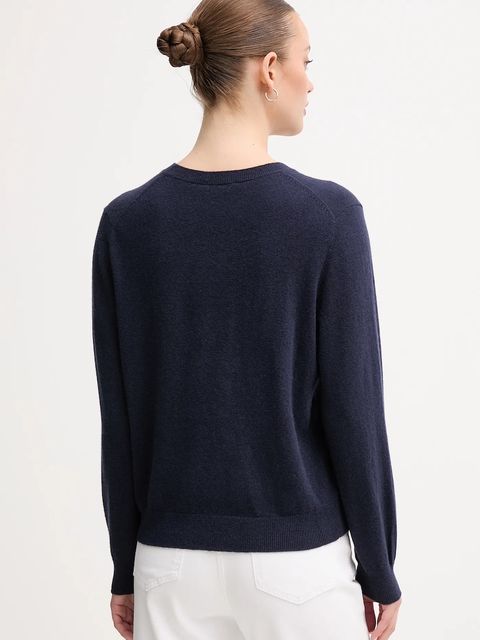 United Colors of Benetton sweter wełniany damski kolor granatowy 1002D10BG - zdjęcie produktu nr 2