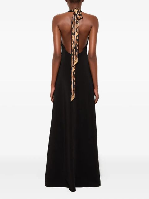 PUCCI v-neck slit long dress - Black