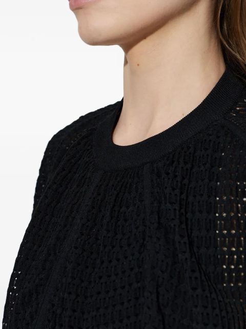 Lanvin openwork cape dress - Black