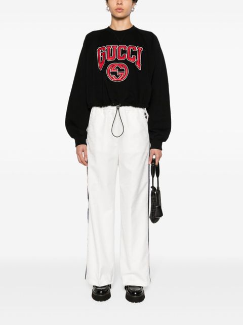 Gucci Web-striped jacquard trousers - White