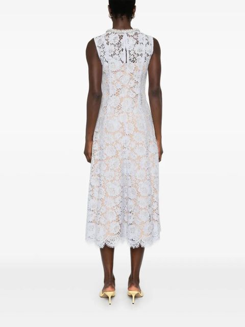 Self-Portrait fine-lace midi dress - Blue