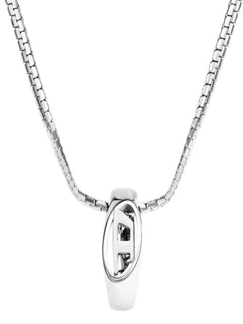 Diesel oval logo ring necklace - Silver