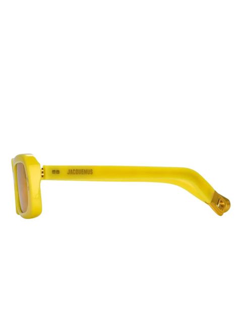 Jacquemus Azzuro rectangle-frame sunglasses - Yellow