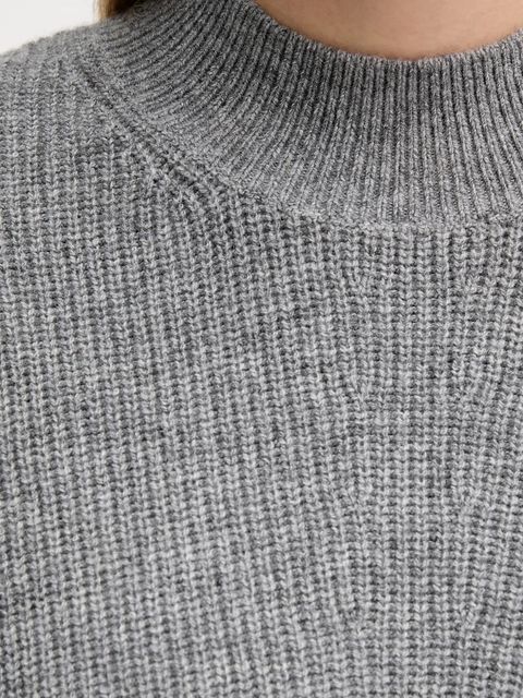 OUI sweter z dodatkiem wełny damski kolor szary z golfem 94268