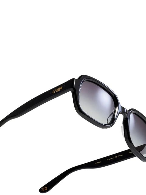 GANNI x Ace & Tate Twiggy rectangle-frame sunglasses - Black