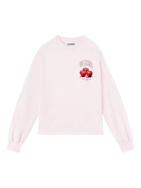 GANNI long-sleeve graphic top - Pink - zdjęcie produktu nr 1