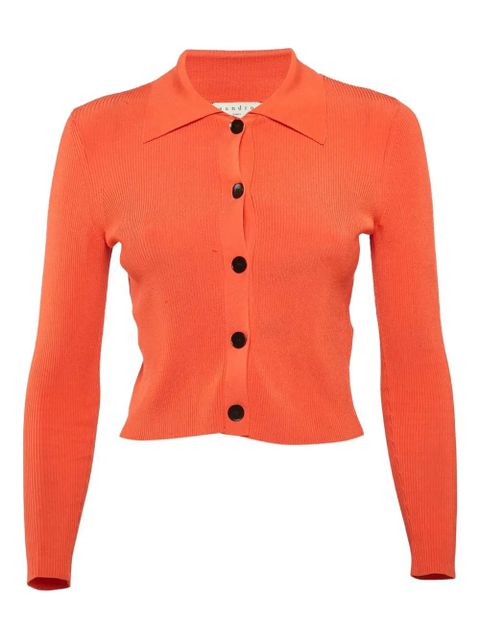 SANDRO pre-owned ribbed button-front cardigan - Red - zdjęcie produktu nr 1