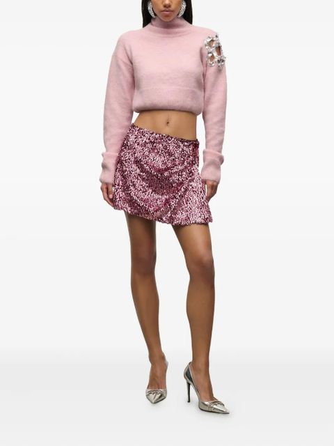 AREA crystal-cluster flower turtleneck sweater - Pink - zdjęcie produktu nr 2