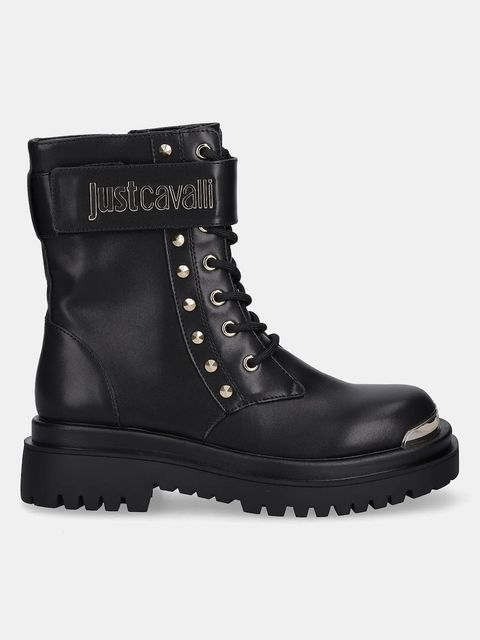 Just Cavalli botki damskie kolor czarny na płaskim obcasie 79RA3S93ZSD53899 - zdjęcie produktu nr 2