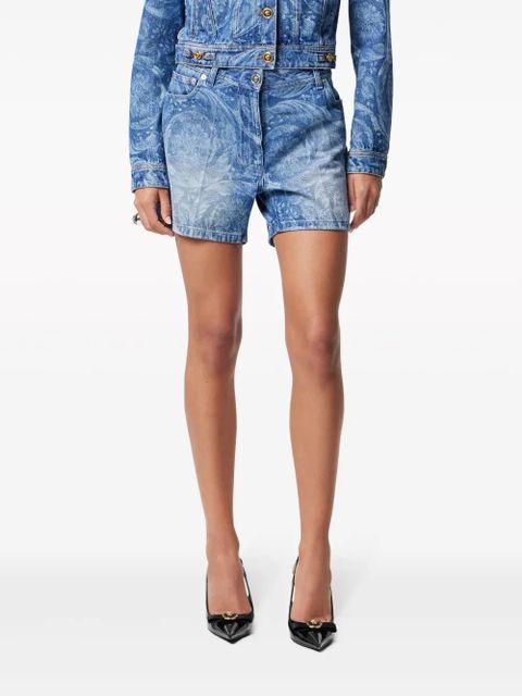 Versace logo-patch cotton shorts - Blue - zdjęcie produktu nr 2