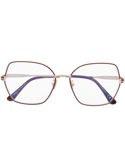 TOM FORD Eyewear side logo-plaque detail glasses - Gold - zdjęcie produktu nr 1