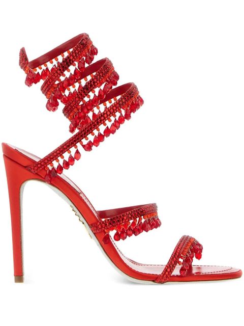René Caovilla 105mm crystal-embellished sandals - Red - zdjęcie produktu nr 1
