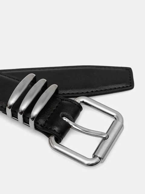 Answear.LAB pasek skórzany damski kolor czarny - zdjęcie produktu nr 2