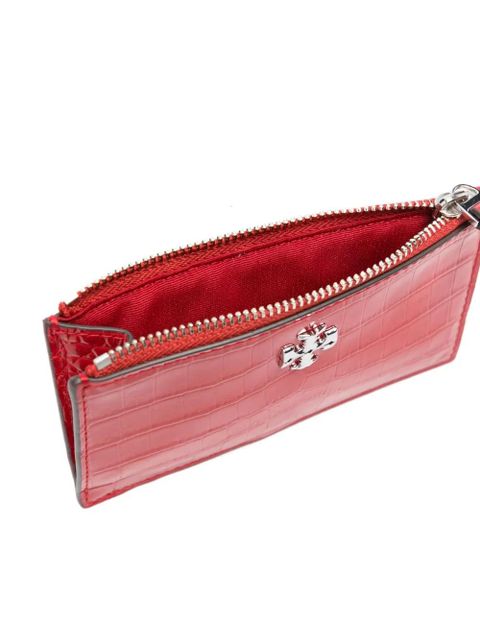 Tory Burch embossed zip-around wallet - Red