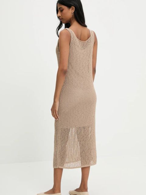 Answear.LAB sukienka kolor brązowy mini dopasowana