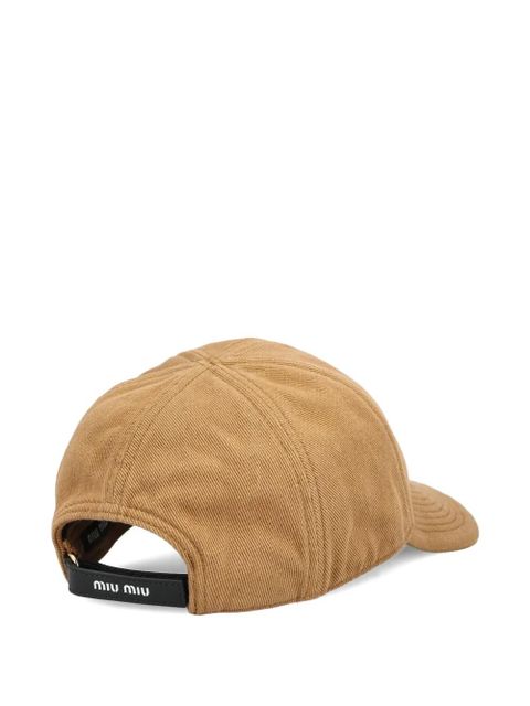 Miu Miu logo-embroidered baseball cap - Neutrals