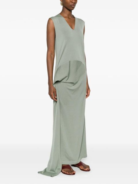 Jil Sander V-neck draped maxi dress - Green
