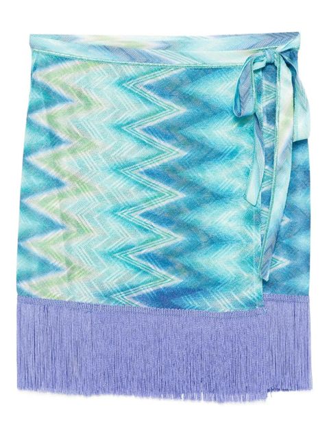 Missoni fringed wrap mini skirt - Blue - zdjęcie produktu nr 1