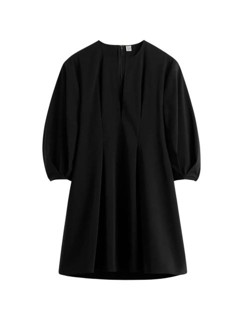 TOTEME pleat-detail mini dress - Black - zdjęcie produktu nr 1