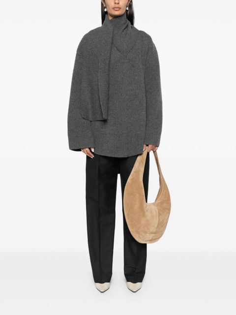 TOTEME attached-scarf sweater - Grey - zdjęcie produktu nr 2