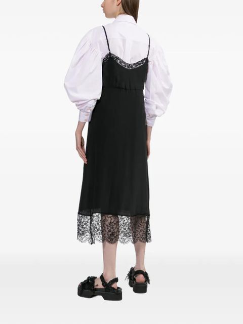 Simone Rocha lace-trim midi dress - Black