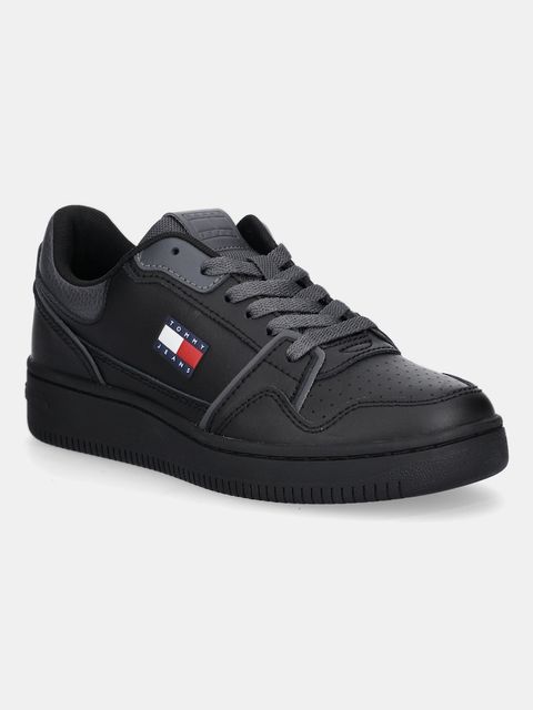 Tommy Jeans sneakersy skórzane TJW RETRO BASKET SNEAKER damskie kolor czarny EN0EN02839 - zdjęcie produktu nr 1