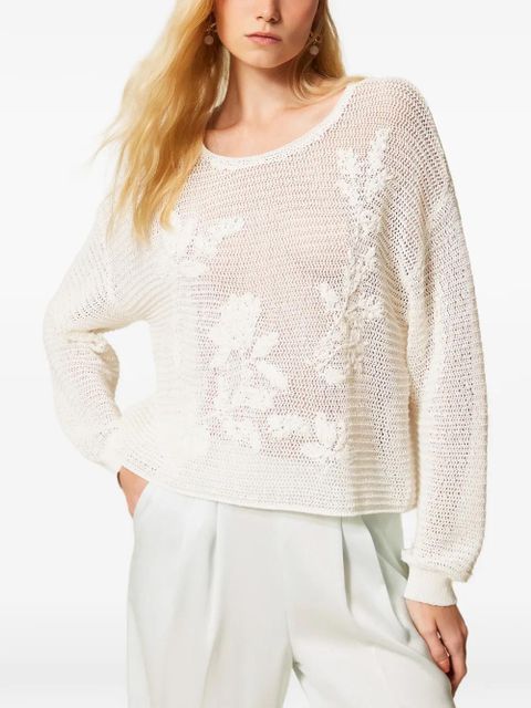 TWINSET embroidered sweater - White - zdjęcie produktu nr 2