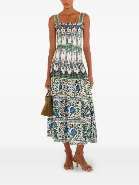 FARM Rio floral belted midi dress - White - zdjęcie produktu nr 2