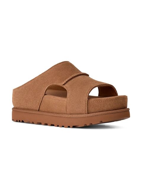 UGG klapki zamszowe W Goldenstar Hi Cutout Slide - zdjęcie produktu nr 1