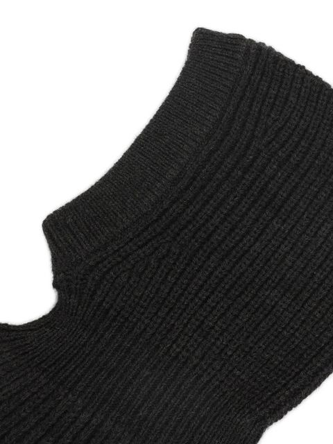 LEMAIRE ribbed balaclava - Black