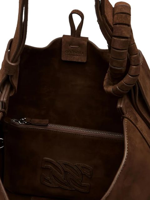 Casadei knotted suede shoulder bag - Brown