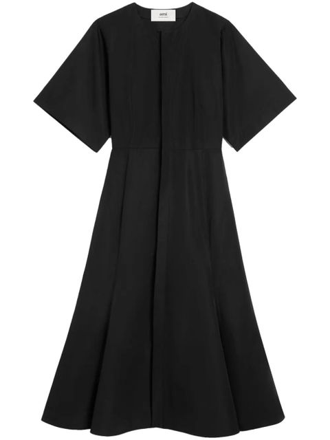 AMI Paris short-sleeve cotton midi dress - Black - zdjęcie produktu nr 1