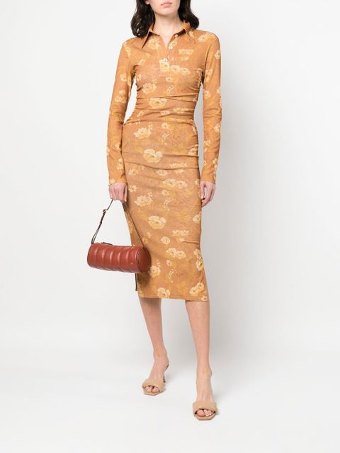 Manu Atelier Padded Cylinder ribbed shoulder bag - Red - zdjęcie produktu nr 2