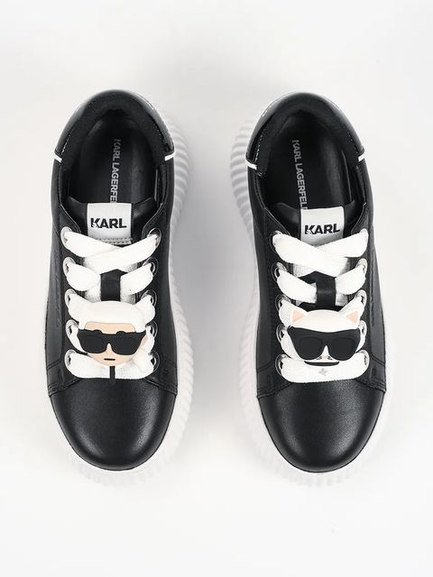 Karl Lagerfeld sneakersy skórzane KREEPER LO damskie kolor czarny KL42336T
